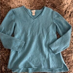 Sundance Aqua V-Neck Women's Sweater
